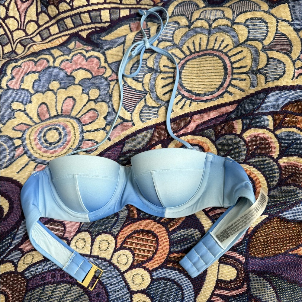 Victoria's Secret Light Blue Strapless Bikini Top